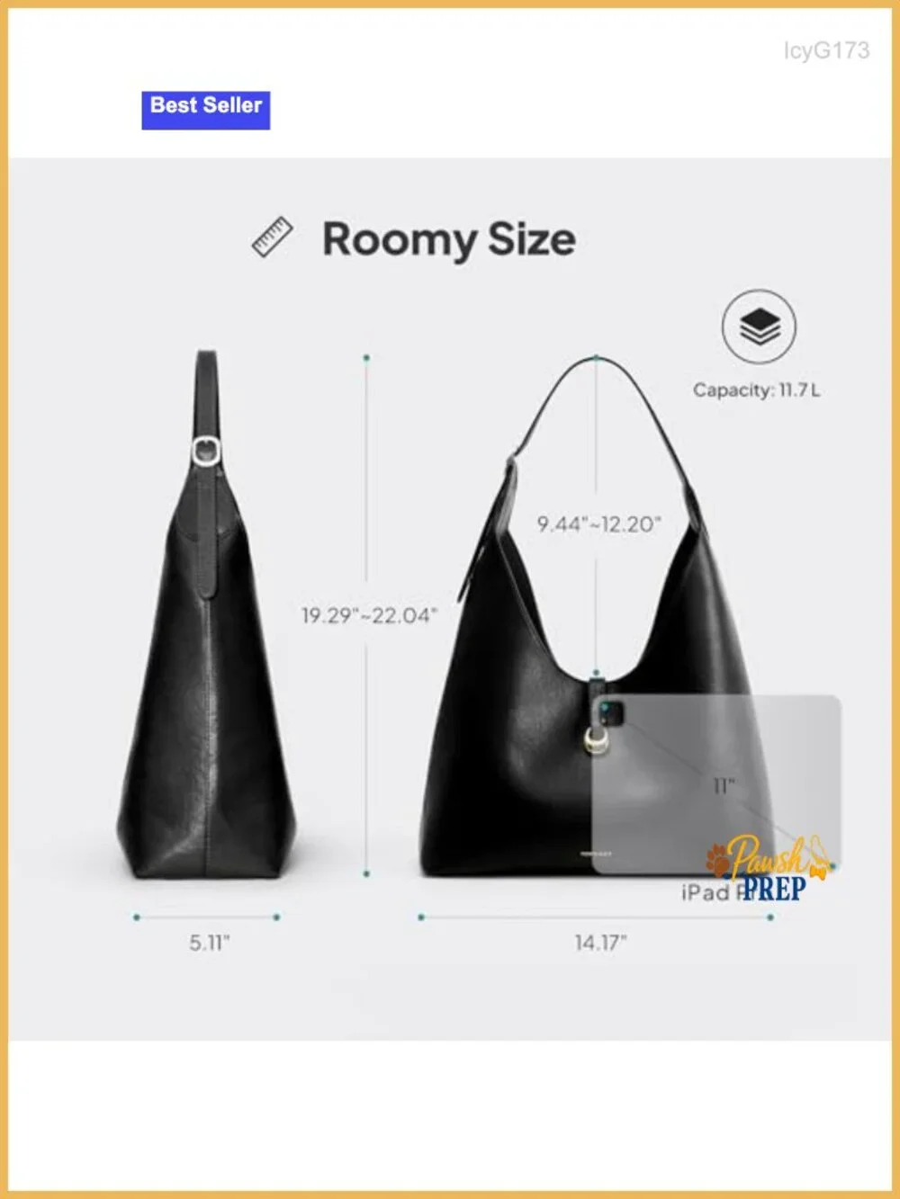 PU Leather Slouchy Hobo Bag Women Large Shoulder Tote with Wallet